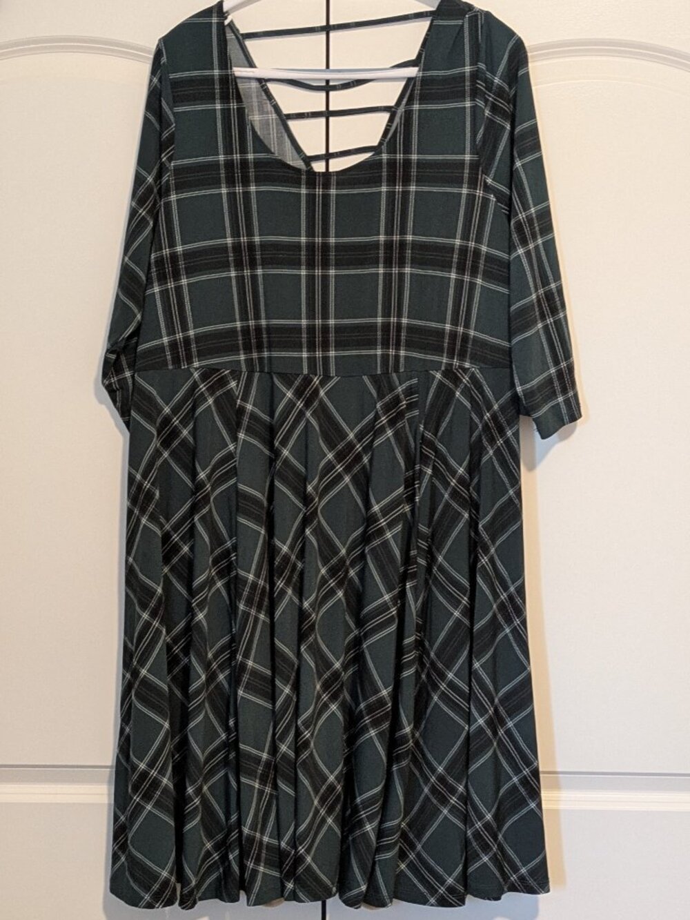 Green Plaid Knee-Length Dress, Torrid 3